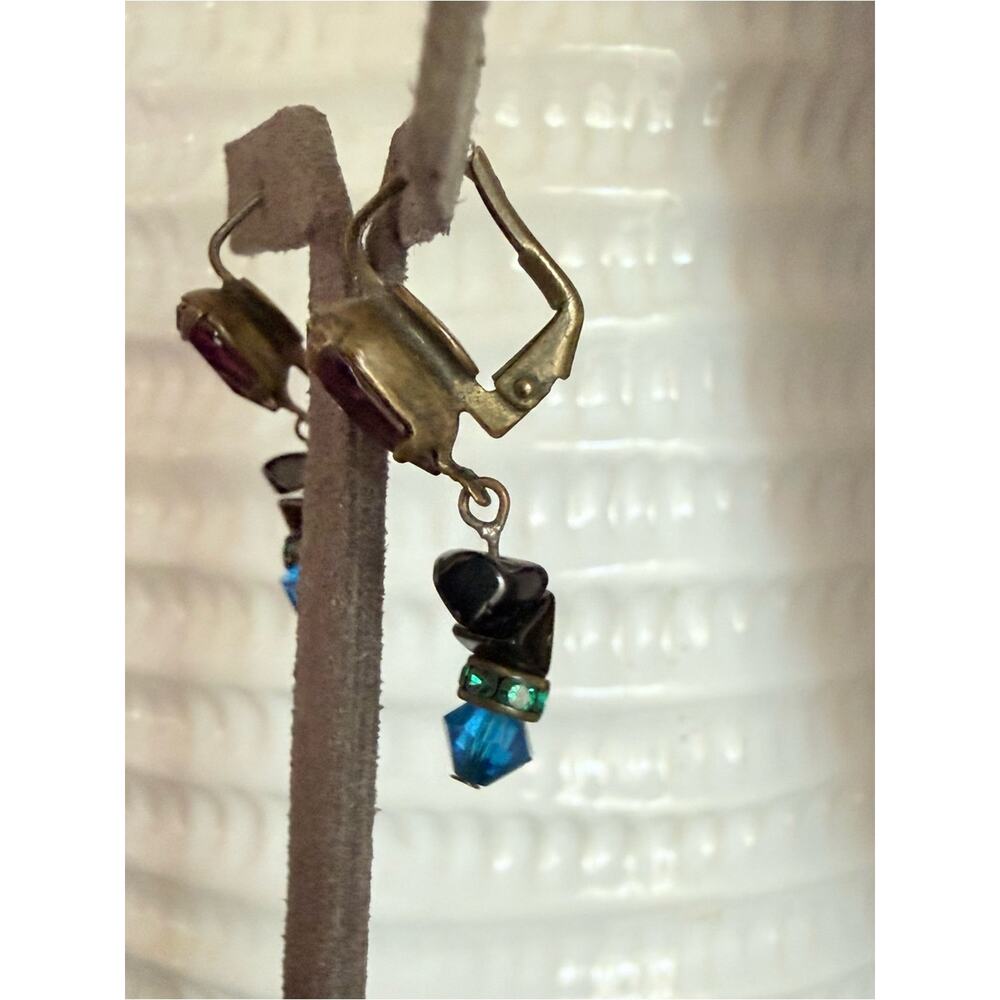 Sorrelli Crystal Beaded Brass Tone Dangle Earrings - Picture 5 of 8